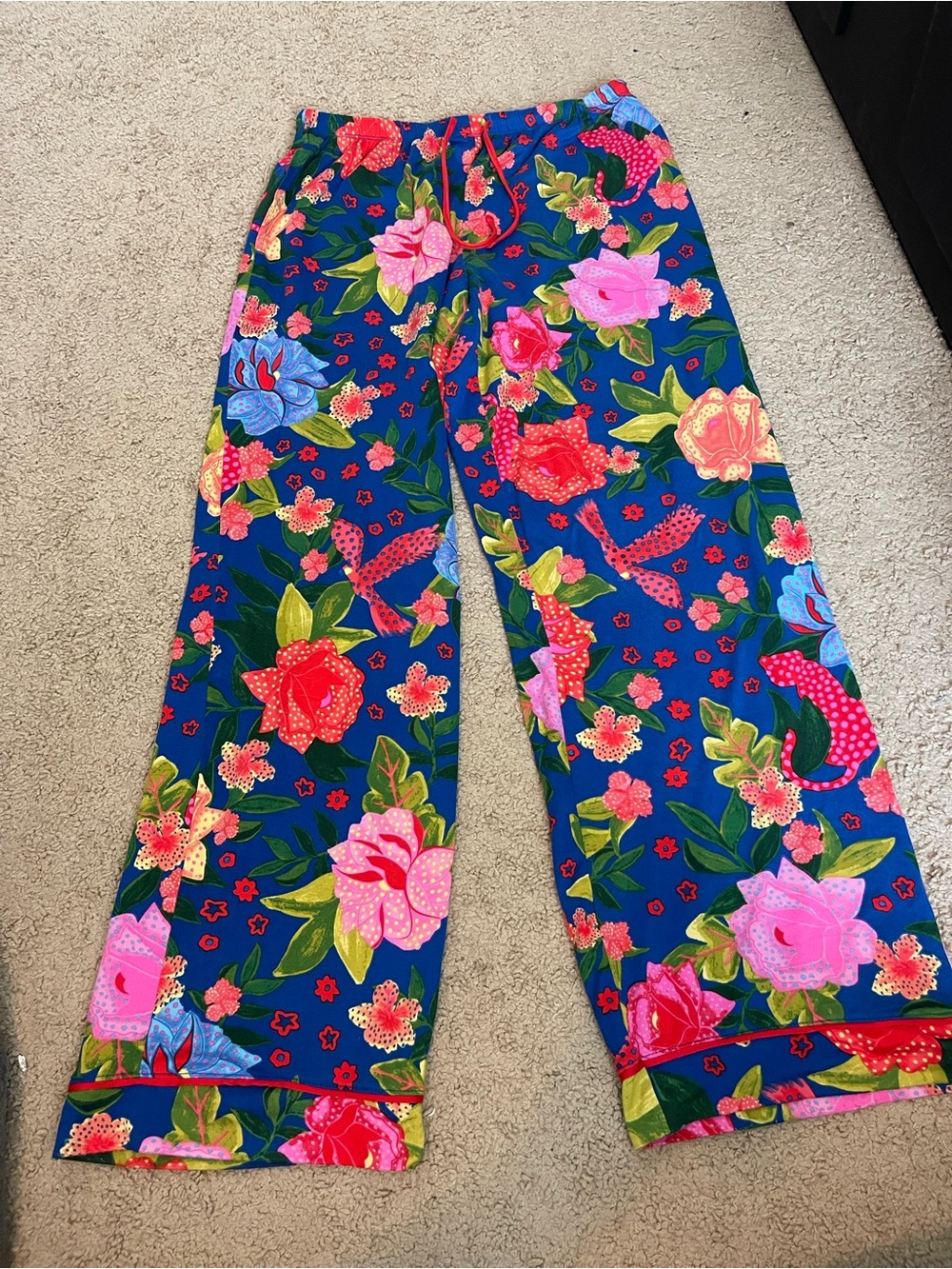 Room Service Floral Wide-Leg Pajama Pants - Free People size s